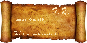 Toman Rudolf névjegykártya